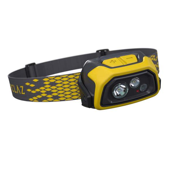 Налобный фонарик для походов аккумуляторный 400 люмен желтый TREK 900 Forclaz