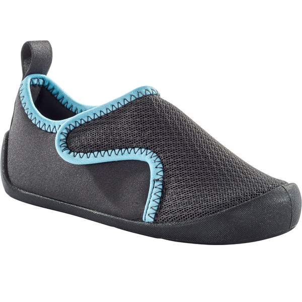 Обувь спортивная для занятия гимнастикой для детей эко-дизайн темно-серая Domyos