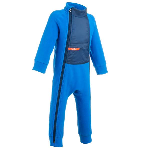 Комбинезон для катания на лыжах и санках флисовый для мальчиков сине-голубой MIDWARM Lugik