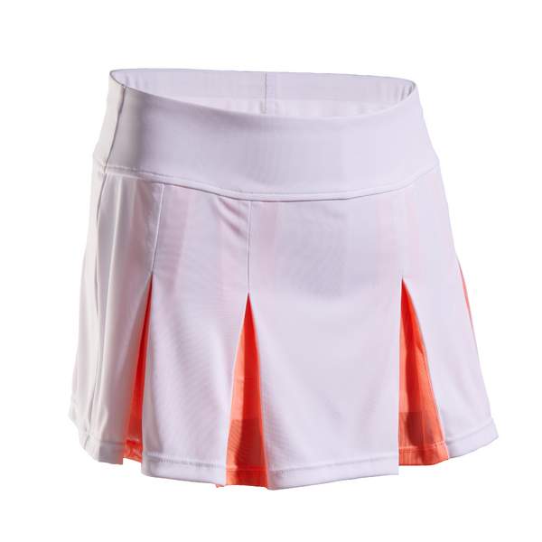 Юбка для тенниса для девочек оранжево-белая 900 Artengo