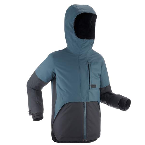 Куртка для лыж и сноуборда детская сине-черная 500 TEEN Dreamscape