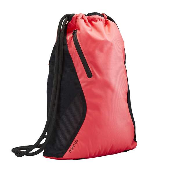 Рюкзак (сумка для обуви) для фитнеса 15 литров черно-розовый