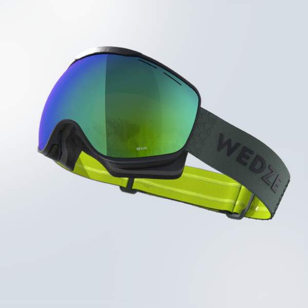 Маска для лыж и сноуборда для ясной погоды для детей и взрослых зелёная G 900 Wedze