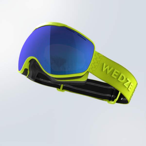 Маска для лыж и сноуборда для ясной погоды для детей и взрослых жёлтая G 900 Wedze