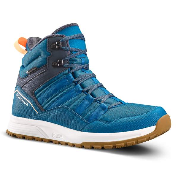 Ботинки для походов зимние водонепроницаемые мужские синие SH100 WARM MID Quechua